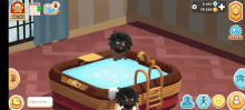 a screenshot of a video game shows a hot tub