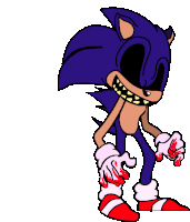 a drawing of a cartoon character , sonic the hedgehog , with bloody hands .