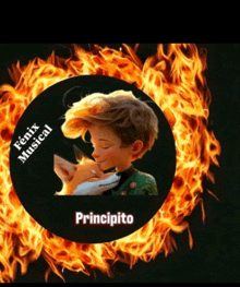 a picture of a boy and a fox with the word principito underneath it