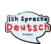 a speech bubble that says ich spreche deutsch