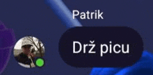 a screenshot of a text message between patrik and drž picu