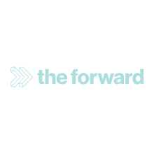 a logo for the forward with a blue arrow