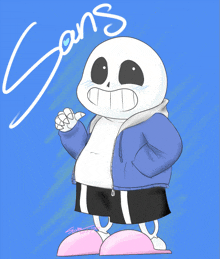 a drawing of sans with the word sans written on the bottom