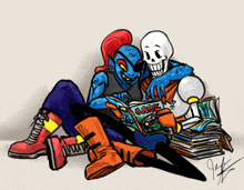 a drawing of undertale characters reading garz