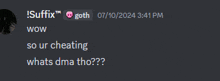 a screenshot of a discord conversation between someone named suffix