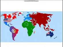 a map of the world with the flags of the different countries .