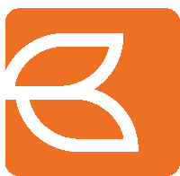 a white letter b on an orange background