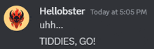 a screenshot of a text message from hellobster