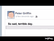 peter griffin a few seconds ago wrote a message to seamus