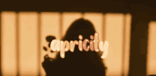 a woman 's shadow is cast on a wall with the word capricity written in lights