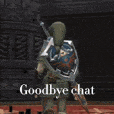 a video game character says goodbye chat in the background