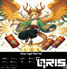 a poster for situs togel hari ini shows a dragon girl