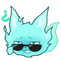 a cartoon drawing of a cat wearing sunglasses with a question mark above it