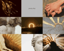 a collage of images with the words " pretty boy " on the bottom