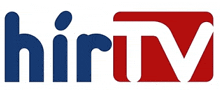 a logo for hirtv in blue and red