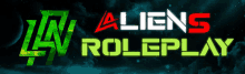 a banner for aliens roleplay shows a green and red logo