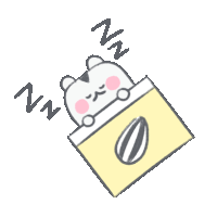 a drawing of a bear sleeping in a box with the letter n visible