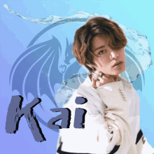 a picture of a young man with the name kai on the bottom