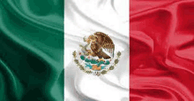 a close up of a mexican flag with a eagle on it .