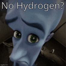 a picture of a cartoon character with the words no hydrogen