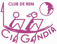 a logo for club de rem cia gandia with a globe in the background