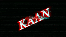 the word kaan is displayed in red and blue