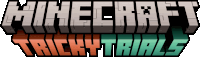 a logo for minecraft tricky trials is displayed on a white background