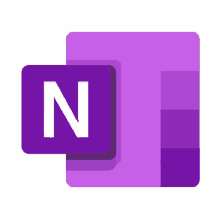 the microsoft note app icon is purple and has a white letter n on it .