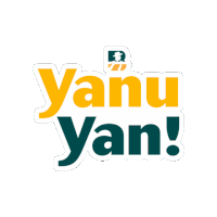 a yellow and green logo that says yanu yan on a white background