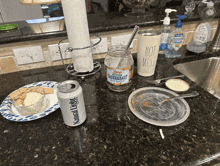 a can of natural light sits on a counter