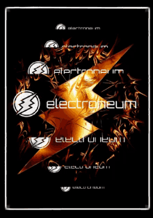 a poster with a lightning bolt and the words electroneum