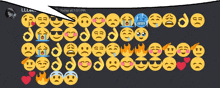 a bunch of emojis are displayed on a gray background