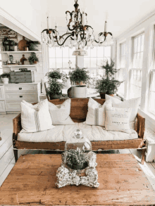 a living room with a couch that has a pillow that says honey bunch