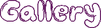 a drawing of the word gallery in purple letters on a white background .