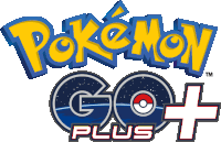 a logo for pokemon go plus with a pokemon in the center