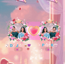 two pictures of a man and a woman are surrounded by flowers and a heart with the name dr jeeva on it