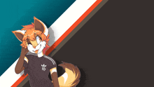 a furry character wearing a black adidas shirt