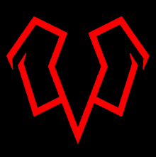 a black background with red lines that look like a devil 's horns