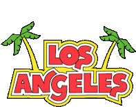 a logo for los angeles with palm trees