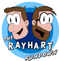 a logo for the rayhart rundown shows two cartoon characters