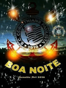 a poster that says boa noite in yellow