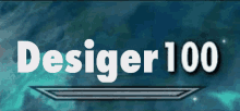 a blue background with white text that says designer 100