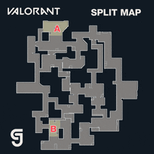 a split map of a video game called valorant is shown