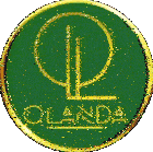 a green and gold circle with the word olanda at the bottom