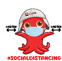 a cartoon octopus wearing a mask and a cimb helmet