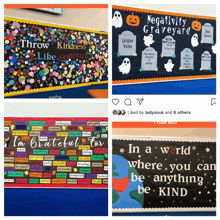 a bulletin board with the words throw kindness like confetti on it