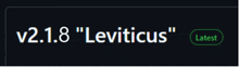 a black background with white text that says v2.1.8 leviticus