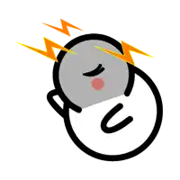 a cartoon drawing of a person with lightning bolts on their head