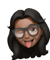 a cartoon girl wearing glasses and sticking her tongue out .