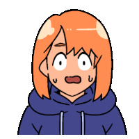 a cartoon drawing of a girl with red hair and a blue hoodie